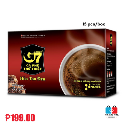 Trung Nguyen G7 Ca Phe Thu Thiet  Hoa Tan Den Vietnamese  Black Coffee 15 , 50 and 100 packs