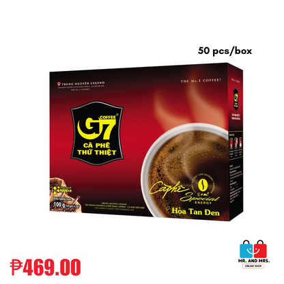 Trung Nguyen G7 Ca Phe Thu Thiet  Hoa Tan Den Vietnamese  Black Coffee 15 , 50 and 100 packs