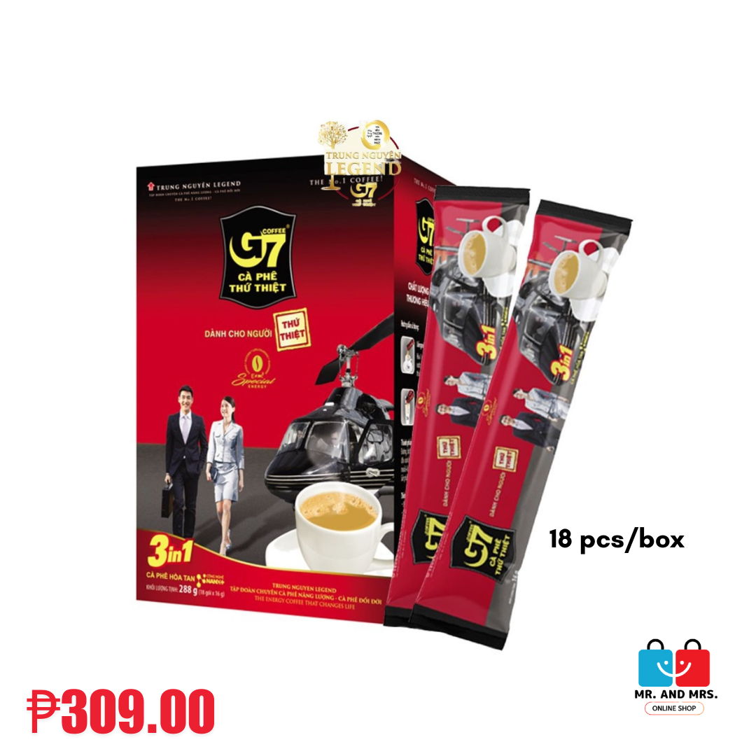 Trung Nguyen G7 3in1 Coffee - Bag of 18, 20, 21, 50 sachets and 100 sachets