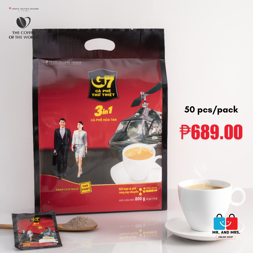 Trung Nguyen G7 3in1 Coffee - Bag of 18, 20, 21, 50 sachets and 100 sachets