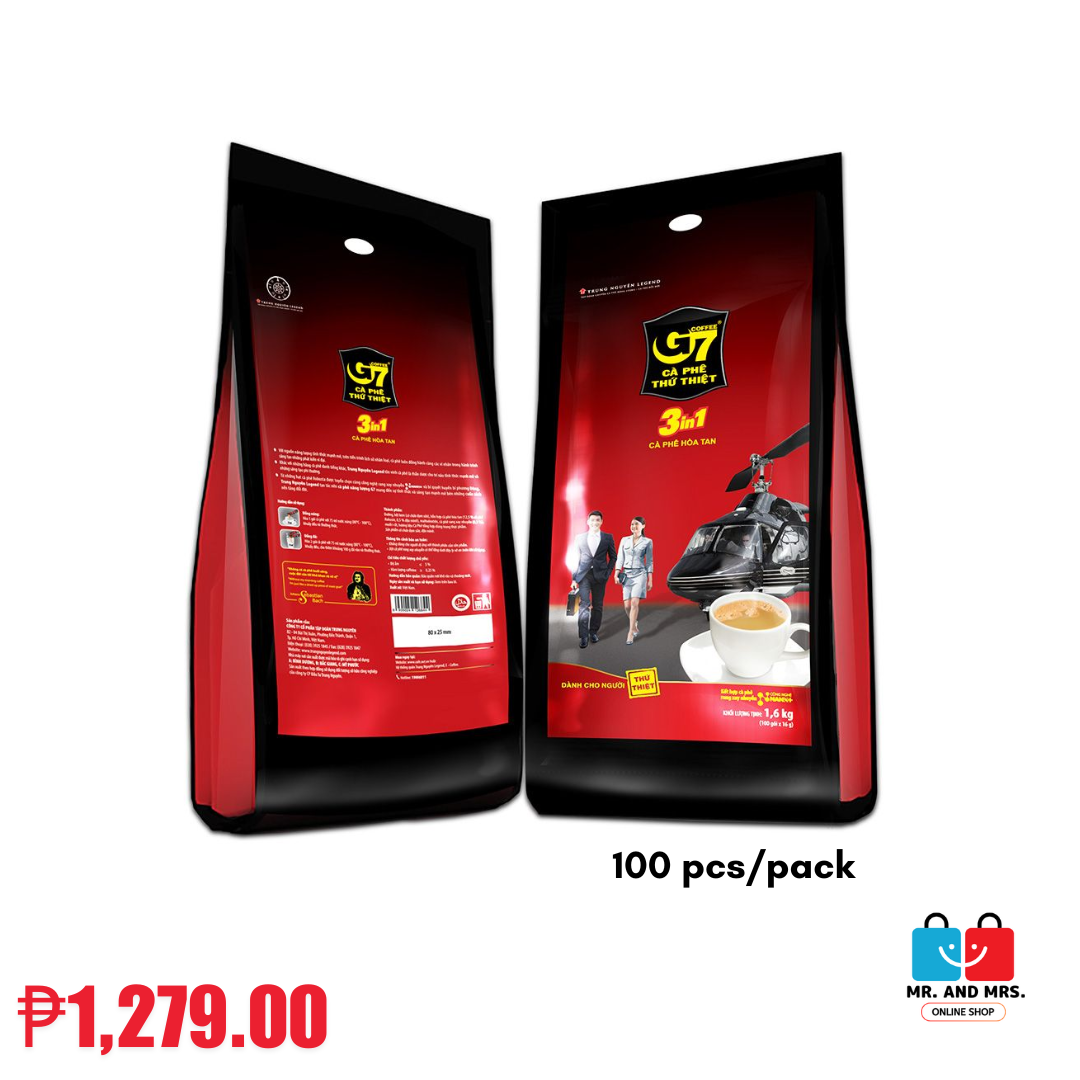 Trung Nguyen G7 3in1 Coffee - Bag of 18, 20, 21, 50 sachets and 100 sachets