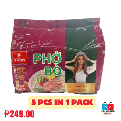 Vifon Pho Bo (Beef) 65g Instant Rice Noodles  65g x 5packs
