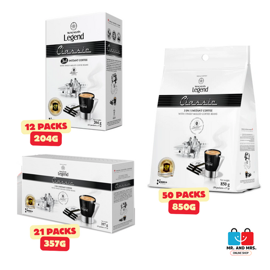 CA PHE HOA TAN RANG XAY TRUNG NGUYÊN LEGEND 3 in 1 Classic Instant Coffee (HALAL) 21, 50 packs